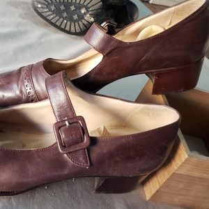 Brown Kitten Heel Mary Jane